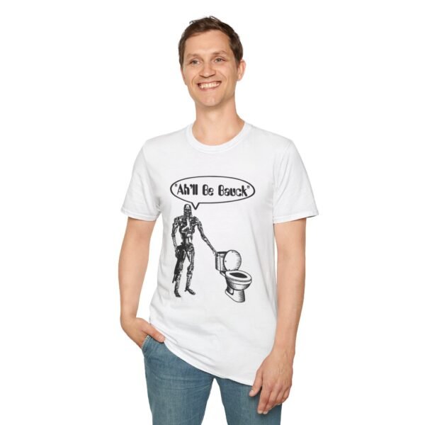 Robot Toilet Humor T-Shirt — "Ah'll Be Back" Vintage Sci‑Fi Tee - Image 3