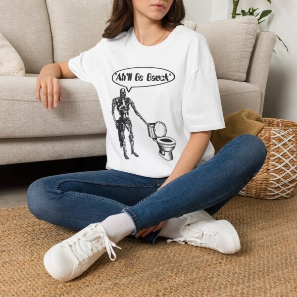 Robot Toilet Humor T-Shirt — "Ah'll Be Back" Vintage Sci‑Fi Tee - Image 4